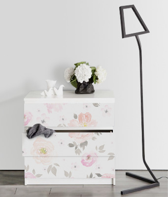 Ikea malm stickers Vintage verwelkende bloemen