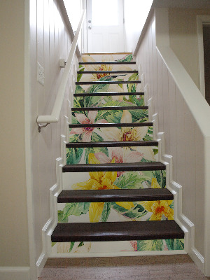 Plakfolie trap Exotische bloemen