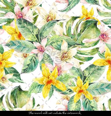 Plakfolie trap Exotische bloemen