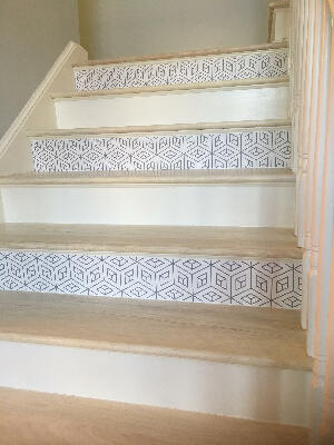 Zelfklevende trapfolie Ruimtelijke vierkanten