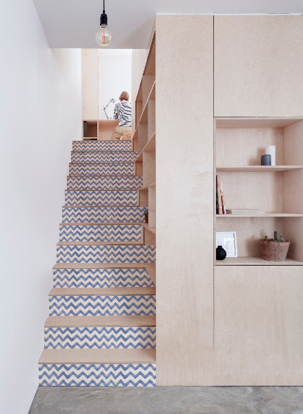 Trap stickers Waterzigzaggen