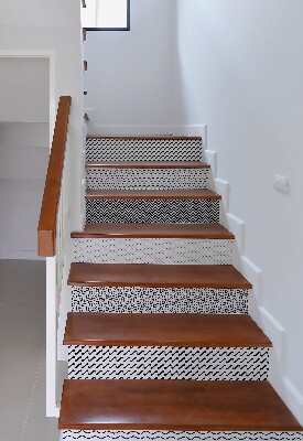 Trap stickers Zwart-witte zigzaglijnen