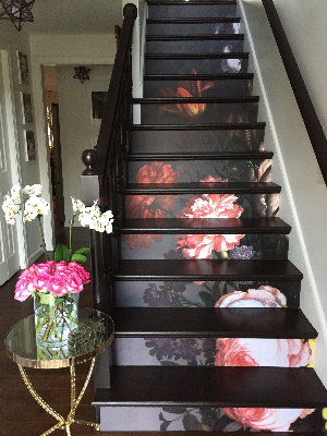 Trap stickers Elegante vintage bloemen