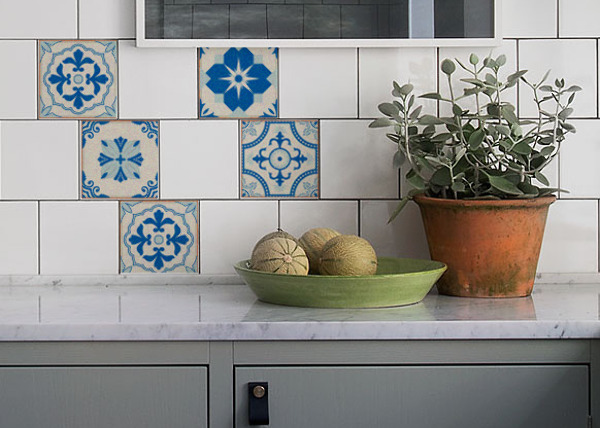 Plakfolie tegels BLAUWE BLOEM PORTUGAL