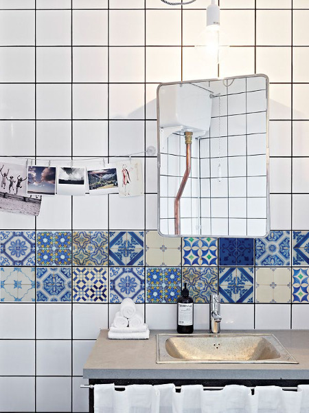 Tegelstickers BLAUWE PATRONEN