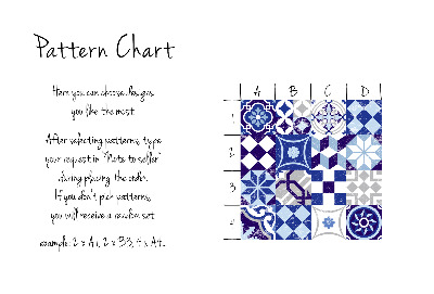 Tegelfolie EEN OVERVLOED AAN BLAUWE PATRONEN