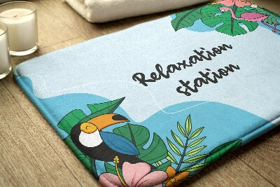 Luxe badmat Tropische vogels