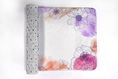 Luxe badmat Aquarelbloemen