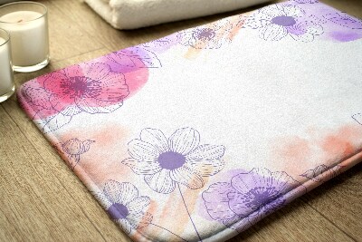Luxe badmat Aquarelbloemen