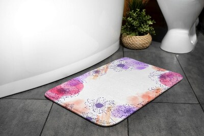 Luxe badmat Aquarelbloemen
