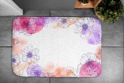 Luxe badmat Aquarelbloemen