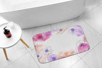 Luxe badmat Aquarelbloemen