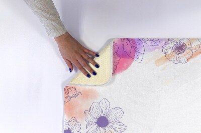 Luxe badmat Aquarelbloemen