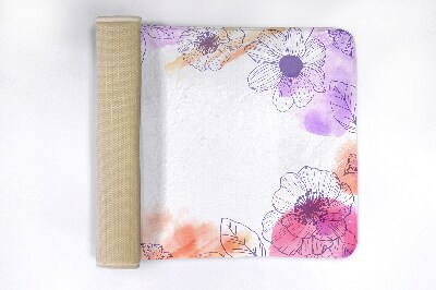 Luxe badmat Aquarelbloemen