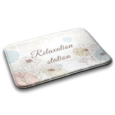 Badkamer mat Lijnkunst Bloemen