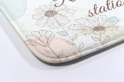 Badkamer mat Lijnkunst Bloemen