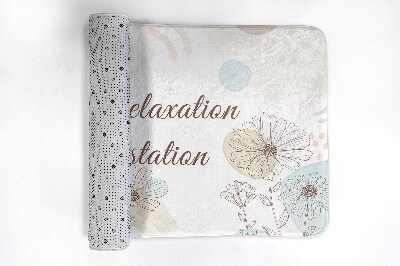 Badkamer mat Lijnkunst Bloemen