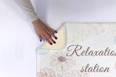 Badkamer mat Lijnkunst Bloemen