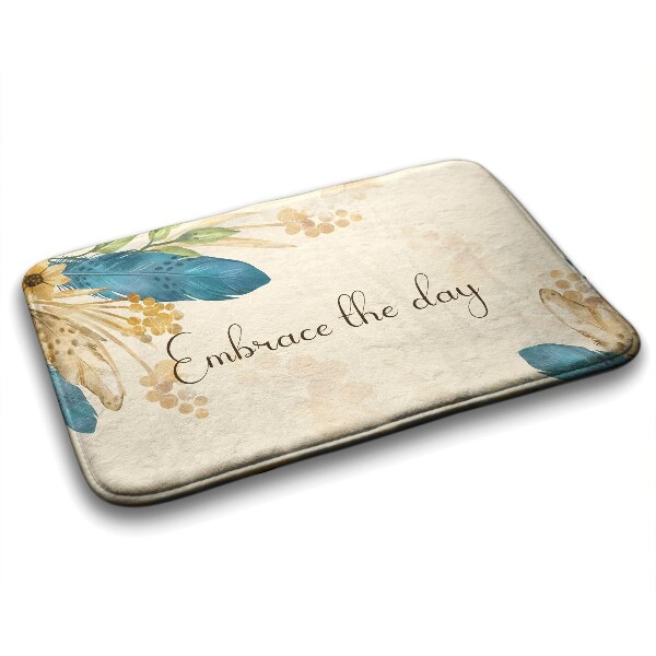 Luxe badmat Bloemen en veren