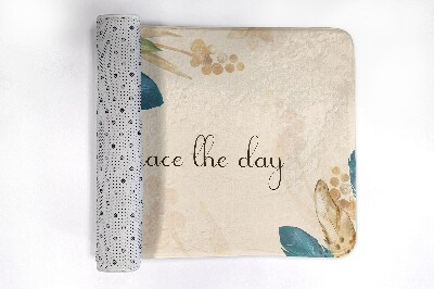 Luxe badmat Bloemen en veren