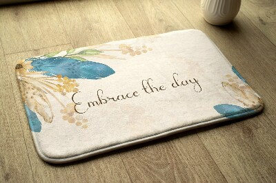 Luxe badmat Bloemen en veren