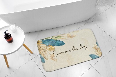 Luxe badmat Bloemen en veren