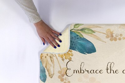 Luxe badmat Bloemen en veren