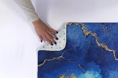 Luxe badmat Blauwe marmer