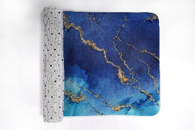 Luxe badmat Blauwe marmer