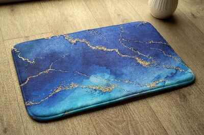 Luxe badmat Blauwe marmer