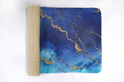 Luxe badmat Blauwe marmer