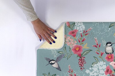 Badmat Bloemen Vogels