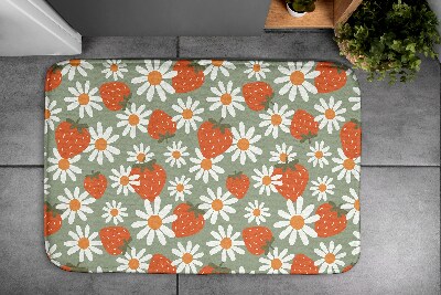 Badmat Aardbeienbloemen