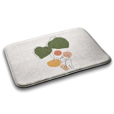 Badkamer mat Monstera katten