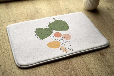 Badkamer mat Monstera katten