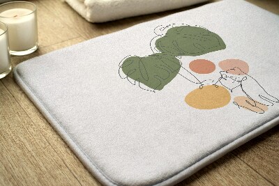 Badkamer mat Monstera katten