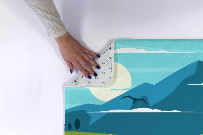 Badkamer mat uitzicht op de bergen