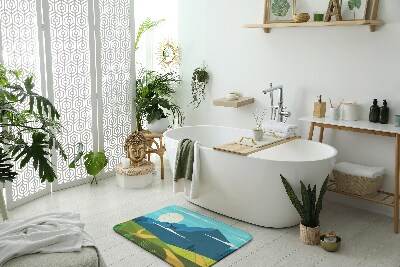 Badkamer mat uitzicht op de bergen