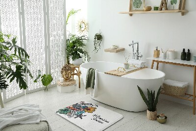 Badkamer mat Vogels Bloemen