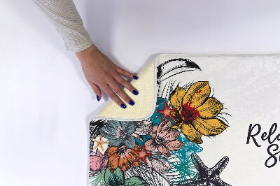 Badkamer mat Vogels Bloemen