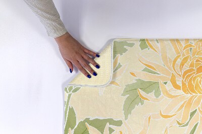 Luxe badmat Chrysantenbloemen