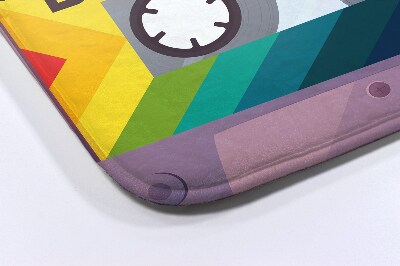 Luxe badmat Retro Regenboog Cassette