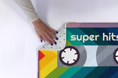 Luxe badmat Retro Regenboog Cassette