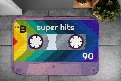 Luxe badmat Retro Regenboog Cassette