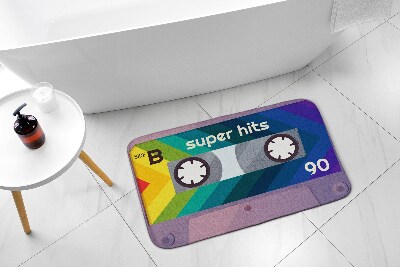 Luxe badmat Retro Regenboog Cassette