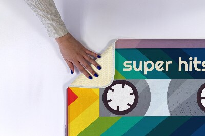 Luxe badmat Retro Regenboog Cassette