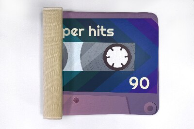 Luxe badmat Retro Regenboog Cassette