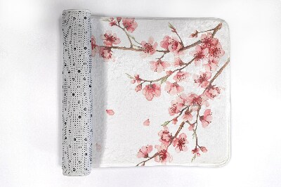 Luxe badmat Japanse bloemen