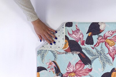 Badkamer mat Vogels Bloemen