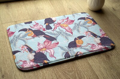 Badkamer mat Vogels Bloemen